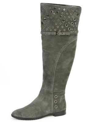 Flache_Stiefel_Nieten_RosaRot_ Chelsea_ grigio